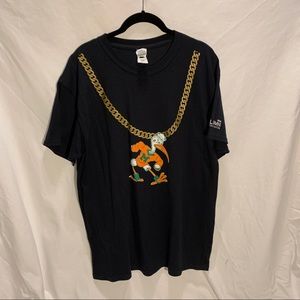 University of Miami turnover chain T-shirt, size L